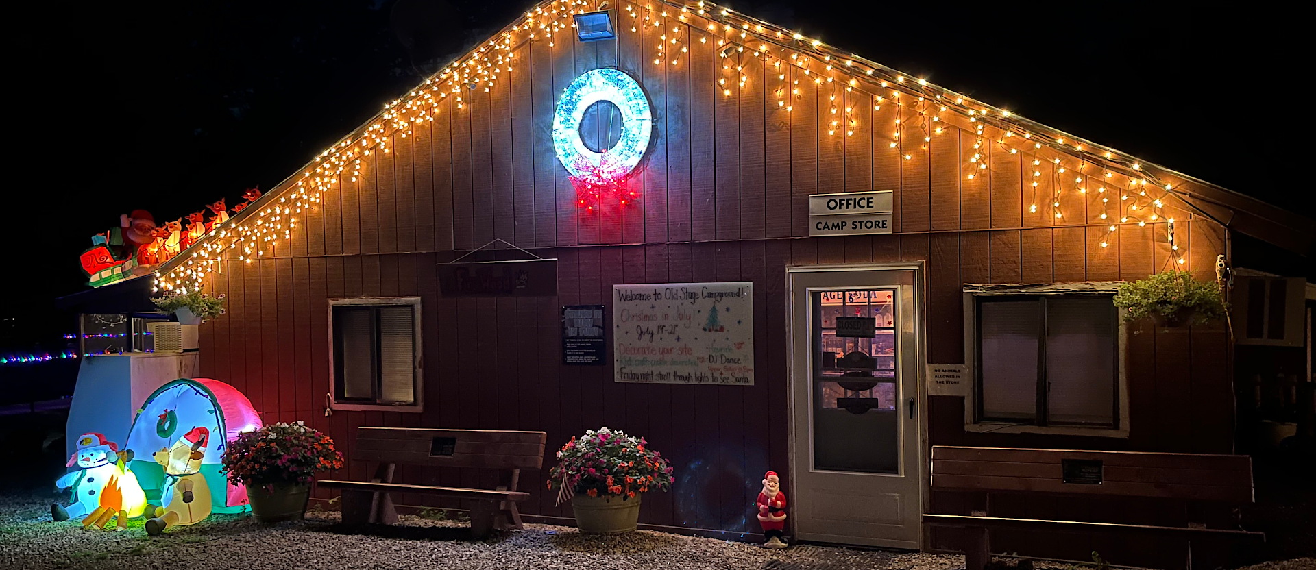 Camp Store with Christmas Decorations