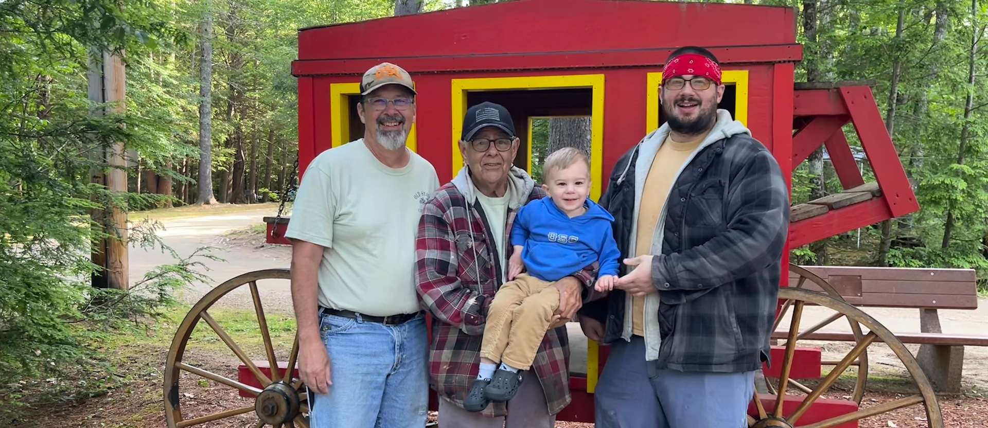 Family in Front of Stagecoach